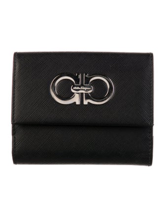Salvatore Ferragamo Gancini Logo Leather Trifold Wallet