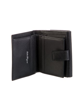 Salvatore Ferragamo Gancini Logo Leather Trifold Wallet