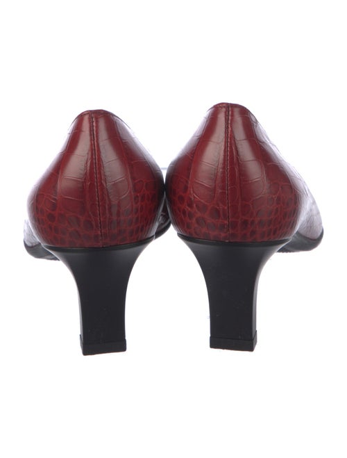 Salvatore Ferragamo Vara Bow Accent Crocodile Pumps