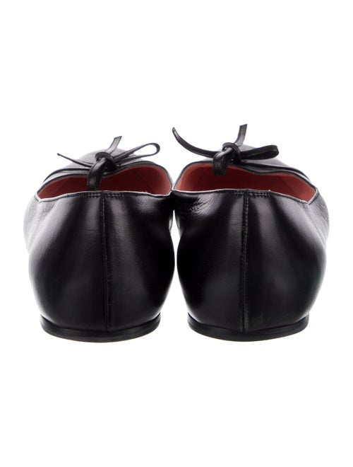 Salvatore Ferragamo Leather Bow Accents Ballet Flats