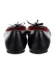 Salvatore Ferragamo Leather Bow Accents Ballet Flats