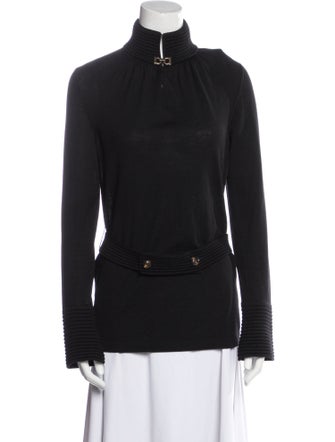 Salvatore Ferragamo Wool Mock Neck Sweatshirt