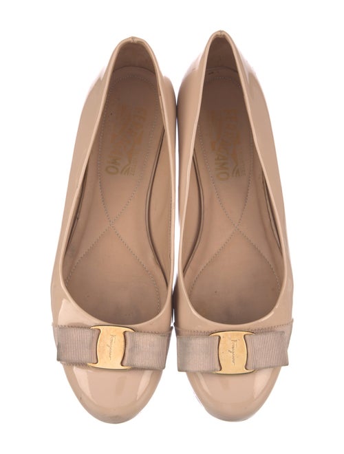 Salvatore Ferragamo Vara Bow Accent Patent Leather Ballet Flats