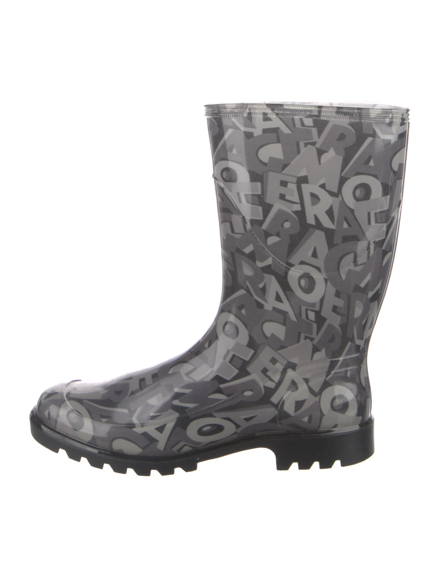 Salvatore Ferragamo Rubber Printed Rain Boots