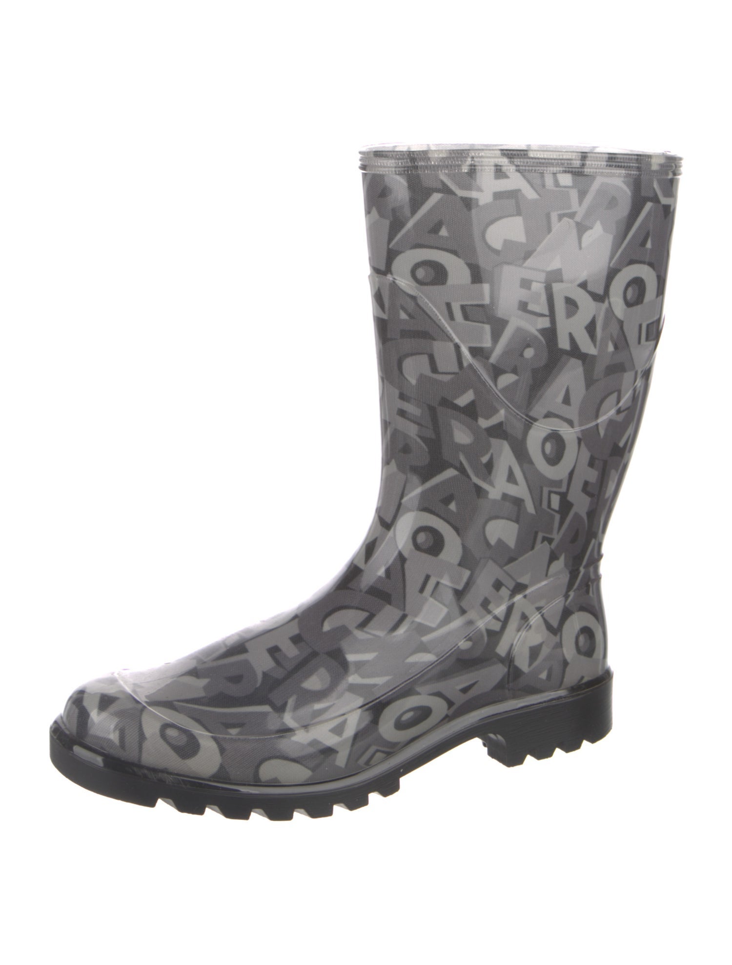 Salvatore Ferragamo Rubber Printed Rain Boots
