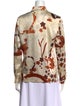 Salvatore Ferragamo Silk Printed Button-Up Top