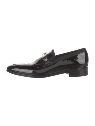 Salvatore Ferragamo Gancini Logo Patent Leather Loafers