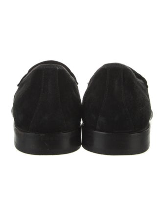 Salvatore Ferragamo Suede Grosgrain Trim Slippers