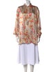 Salvatore Ferragamo Silk Floral Print Button-Up Top