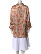 Salvatore Ferragamo Silk Floral Print Button-Up Top