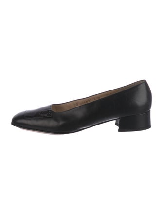 Salvatore Ferragamo Leather Bow Accents Flats