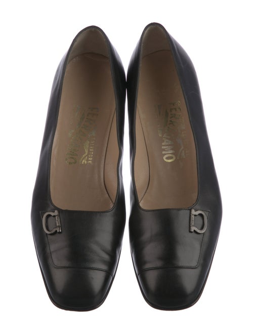 Salvatore Ferragamo Leather Bow Accents Flats