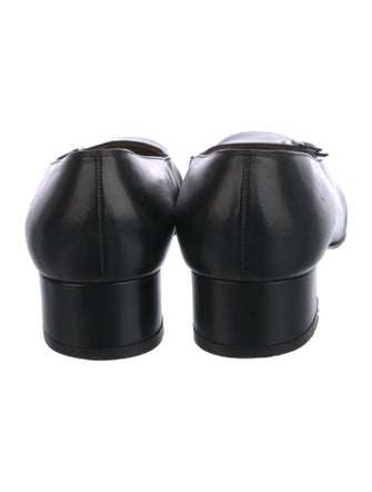 Salvatore Ferragamo Leather Bow Accents Flats