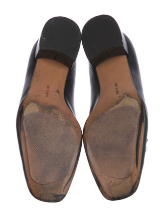 Salvatore Ferragamo Leather Bow Accents Flats