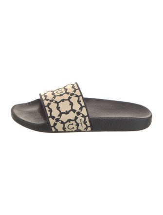 Salvatore Ferragamo Leather Printed Slides