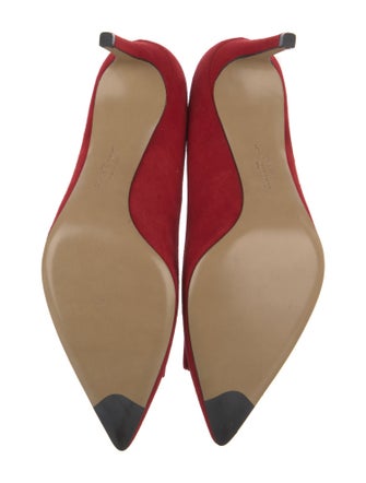 Salvatore Ferragamo Suede Bow Accents Pumps