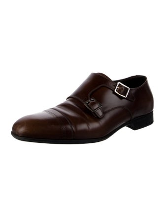 Salvatore Ferragamo Leather Monk Straps