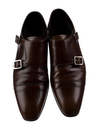 Salvatore Ferragamo Leather Monk Straps