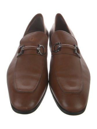 Salvatore Ferragamo Gancini Logo Leather Loafers