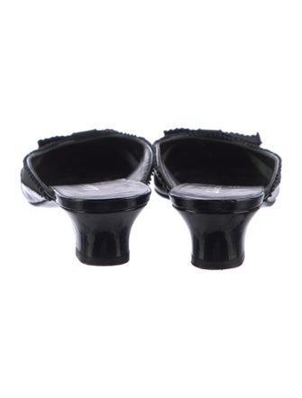 Salvatore Ferragamo Patent Leather Bow Accents Mules