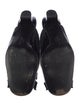 Salvatore Ferragamo Patent Leather Bow Accents Mules