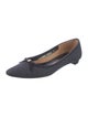 Salvatore Ferragamo Denim Bow Accents Ballet Flats