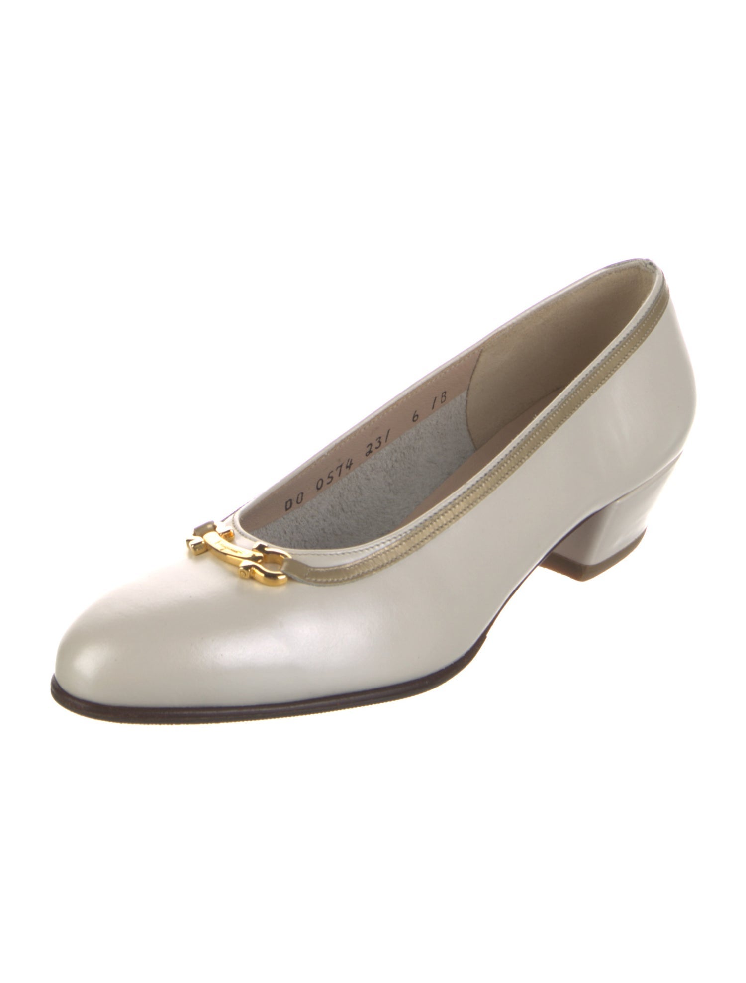 Salvatore Ferragamo Leather Bow Accents Flats