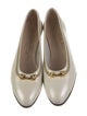Salvatore Ferragamo Leather Bow Accents Flats