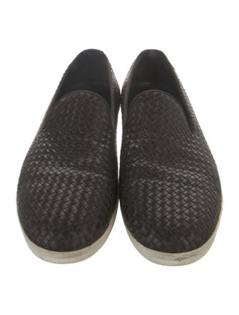 Salvatore Ferragamo Leather Braided Accents Sneakers