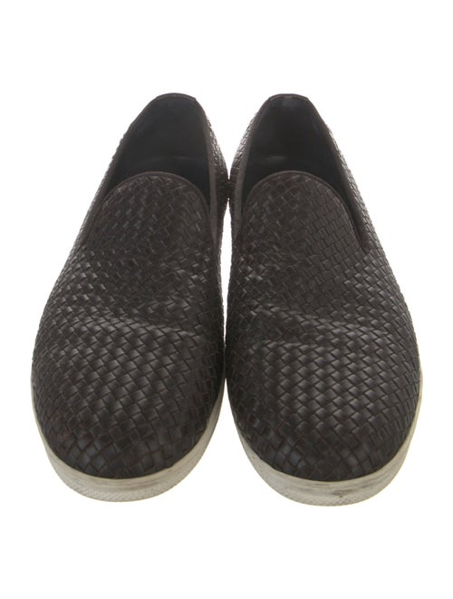 Salvatore Ferragamo Leather Braided Accents Sneakers