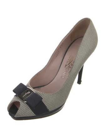Salvatore Ferragamo Leather Striped Pumps