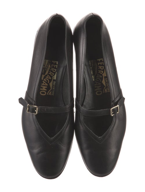 Salvatore Ferragamo Gancini Logo Leather Mary Jane Flats