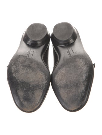 Salvatore Ferragamo Gancini Logo Leather Mary Jane Flats