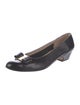 Salvatore Ferragamo Vara Bow Accent Embossed Leather Pumps