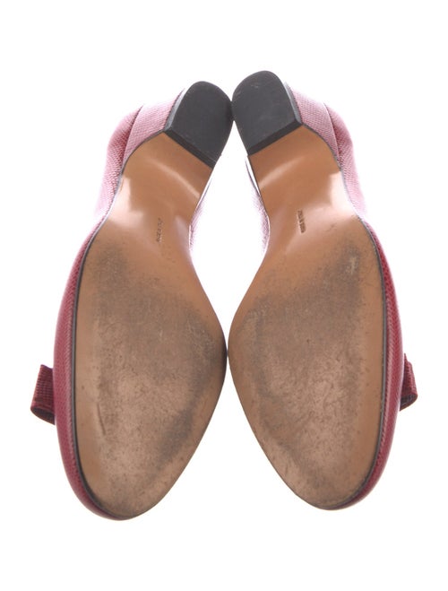Salvatore Ferragamo Vara Bow Accent Lizard Pumps
