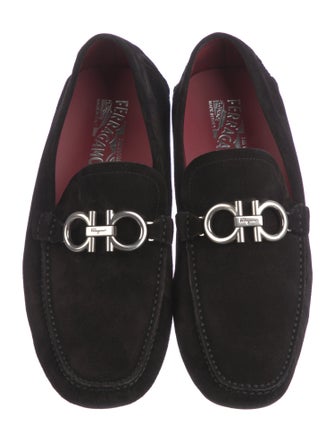 Salvatore Ferragamo Gancini Logo Suede Drivers