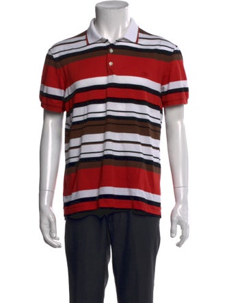 Salvatore Ferragamo Striped Collar Polo Shirt