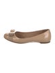 Salvatore Ferragamo Patent Leather Bow Accents Ballet Flats