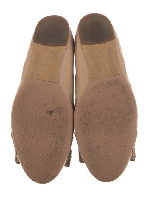 Salvatore Ferragamo Patent Leather Bow Accents Ballet Flats