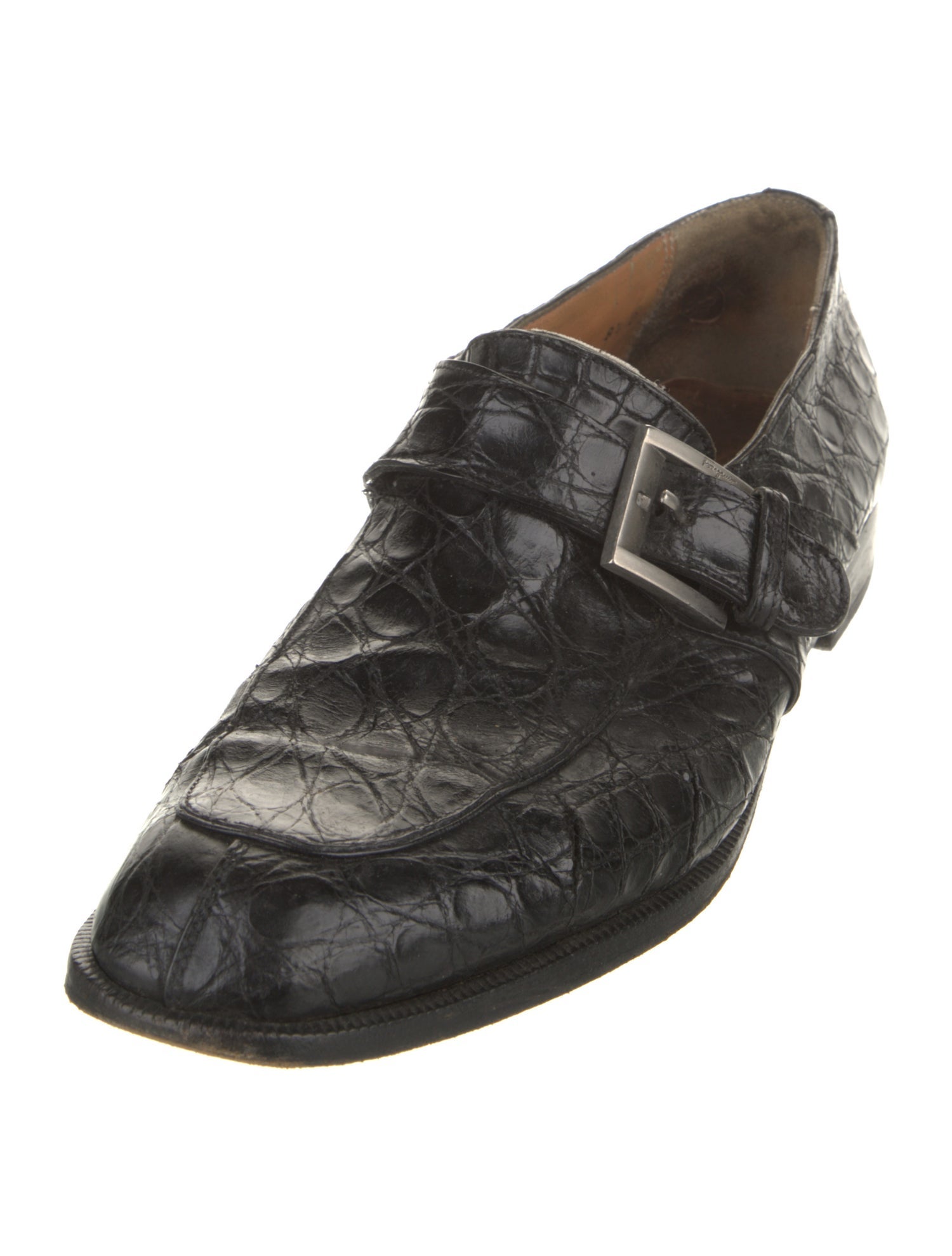 Salvatore Ferragamo Embossed Leather Dress Loafers