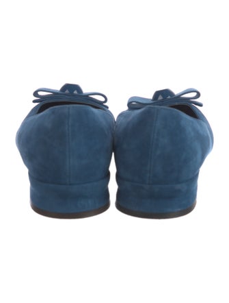 Salvatore Ferragamo Vara Bow Accent Suede Flats