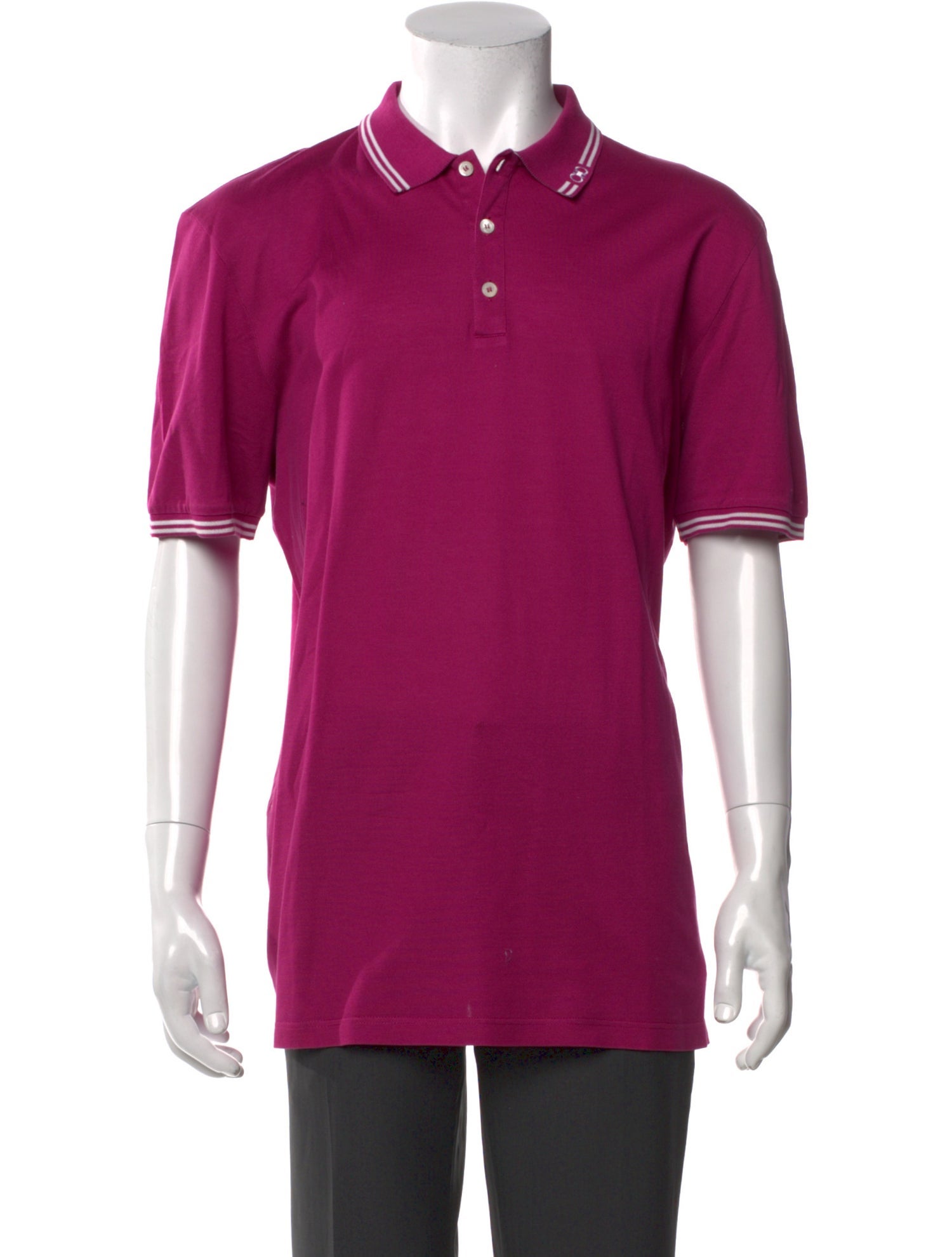 Salvatore Ferragamo Gancini Logo Collar Polo Shirt