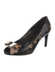 Salvatore Ferragamo Leather Floral Print Pumps