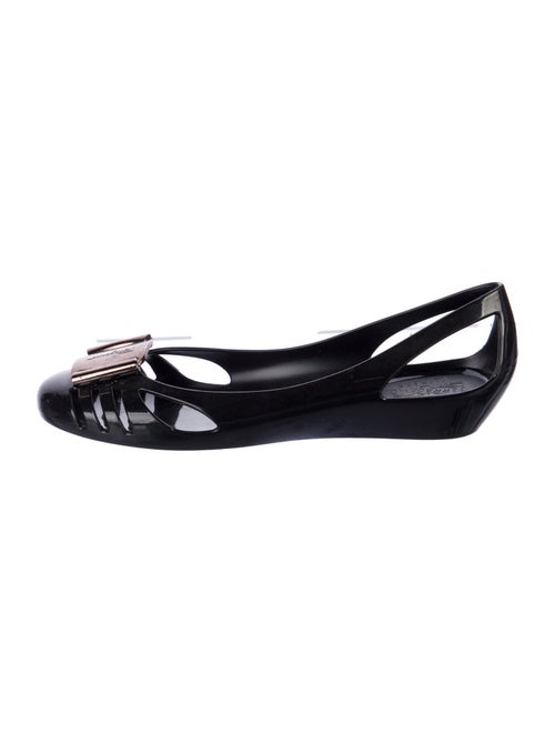 Salvatore Ferragamo Rubber Cutout Accent Ballet Flats