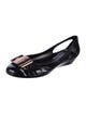 Salvatore Ferragamo Rubber Cutout Accent Ballet Flats