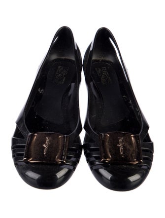 Salvatore Ferragamo Rubber Cutout Accent Ballet Flats