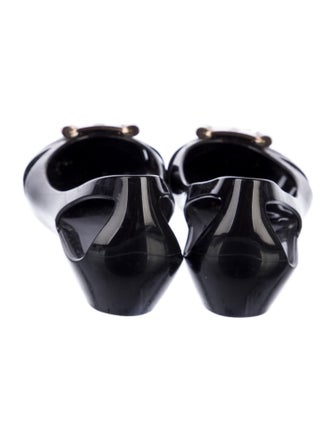 Salvatore Ferragamo Rubber Cutout Accent Ballet Flats