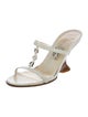 Salvatore Ferragamo Gancini Logo Leather T-Strap Sandals