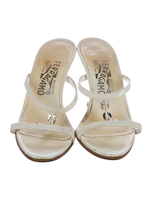 Salvatore Ferragamo Gancini Logo Leather T-Strap Sandals