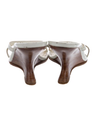 Salvatore Ferragamo Gancini Logo Leather T-Strap Sandals